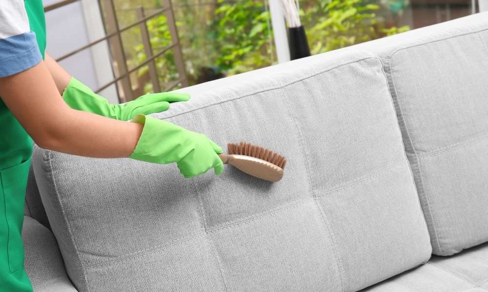 Scrub sofa With A Brush 