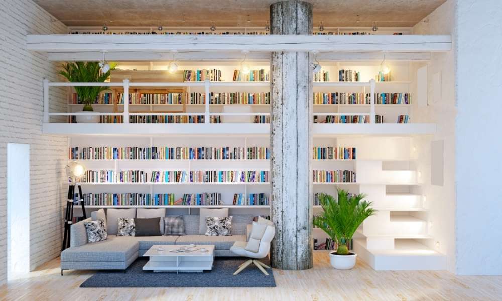 A Big Bookshelf  To Turn A Living Room Into A Bedroom