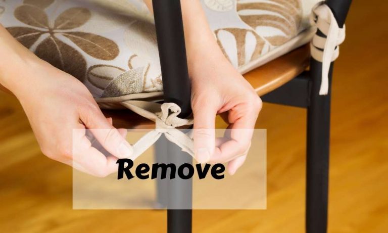 How to remove cushion from dining room chair