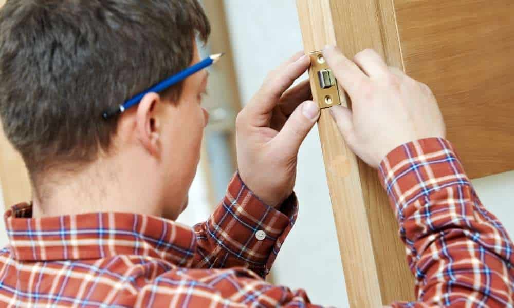 Create A Strike Plate In The Door Jamb To Install A Lock On A Bedroom Door