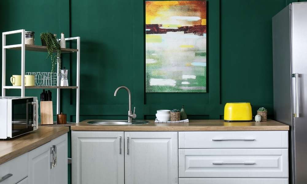  Green Accent Wall Kitchen 
