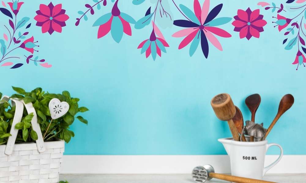 Kitchen  Floral Accent Wall