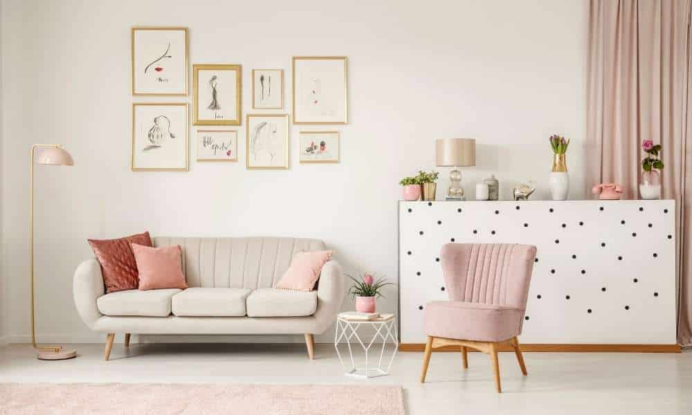 Rose Gold Living Room Artwork 