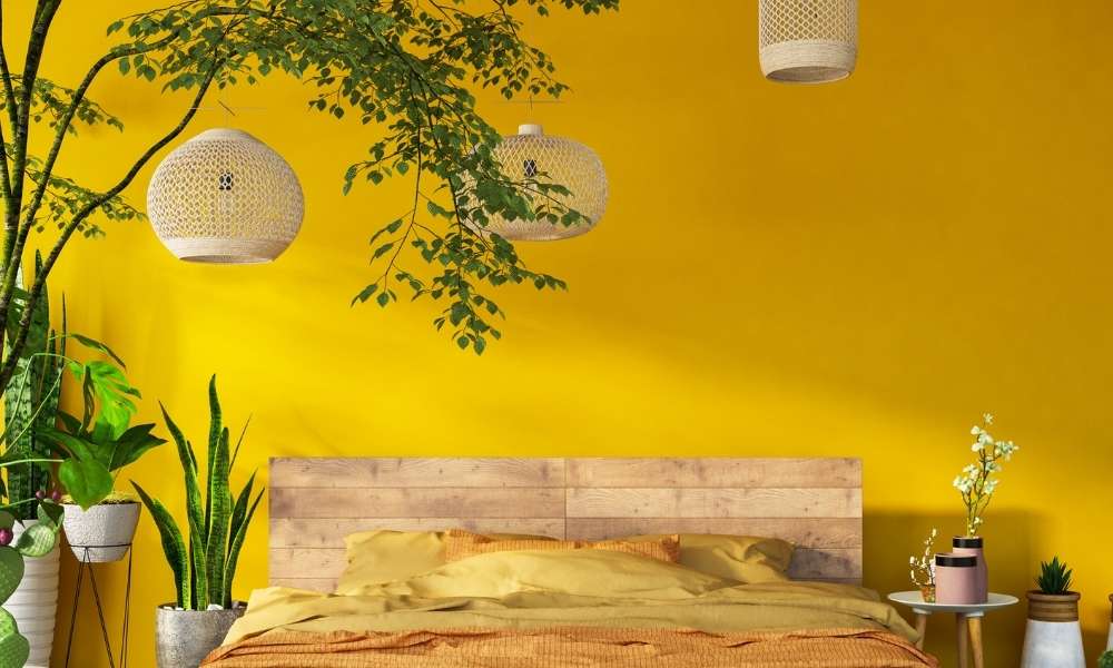 Night Light In Grey and yellow bedroom Ideas