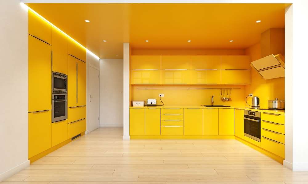 Yellow Kitchen Accent Wall 
