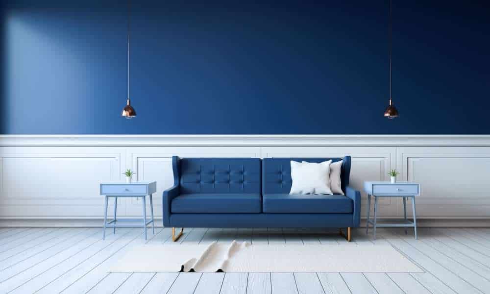 Floor Mats In Blue Sofa Living Room