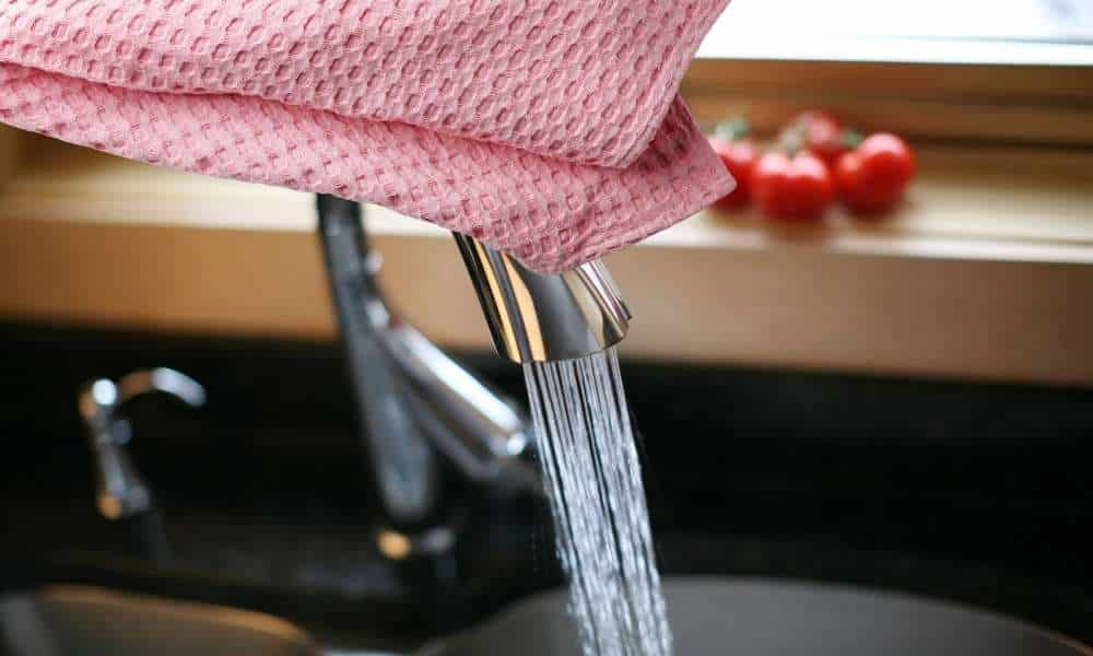Kitchen Towel Over The Faucet